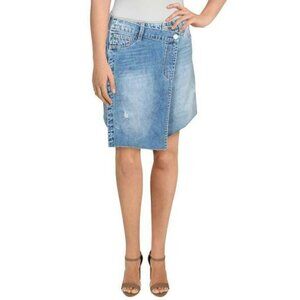 Habitual Womens Blue Faded Daytime Denim Skirt